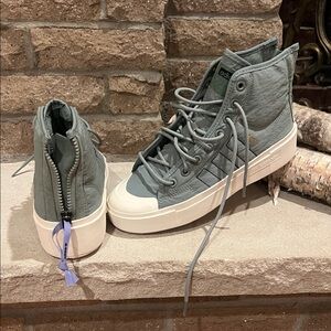 Adidas Women's High-Top Sneakers boot- Teal and White- Water Resistant